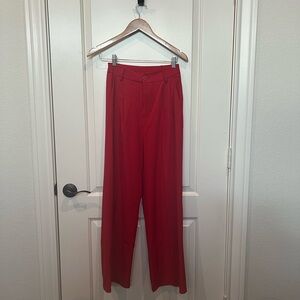 Red Wide-Leg Pants